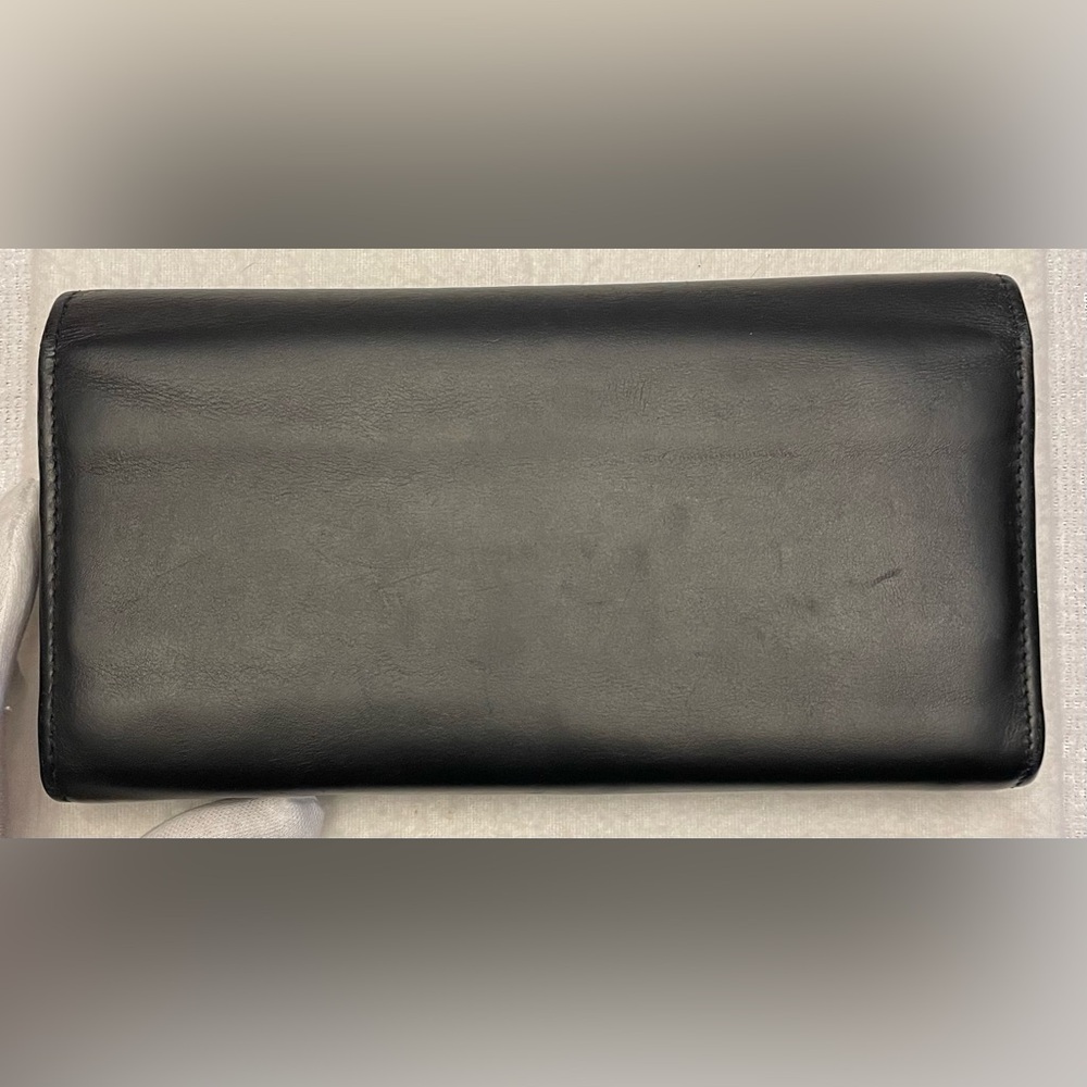 Chloe Authentic Vintage Black Leather Long Wallet with Tan Leather Interior - Picture 3 of 16